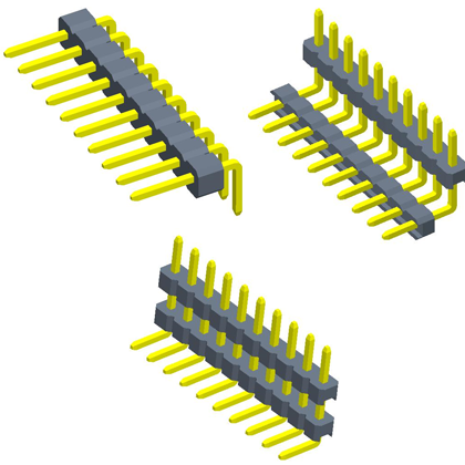 2.54mmPin Header single Row 90° Mono plastic/poly plastic